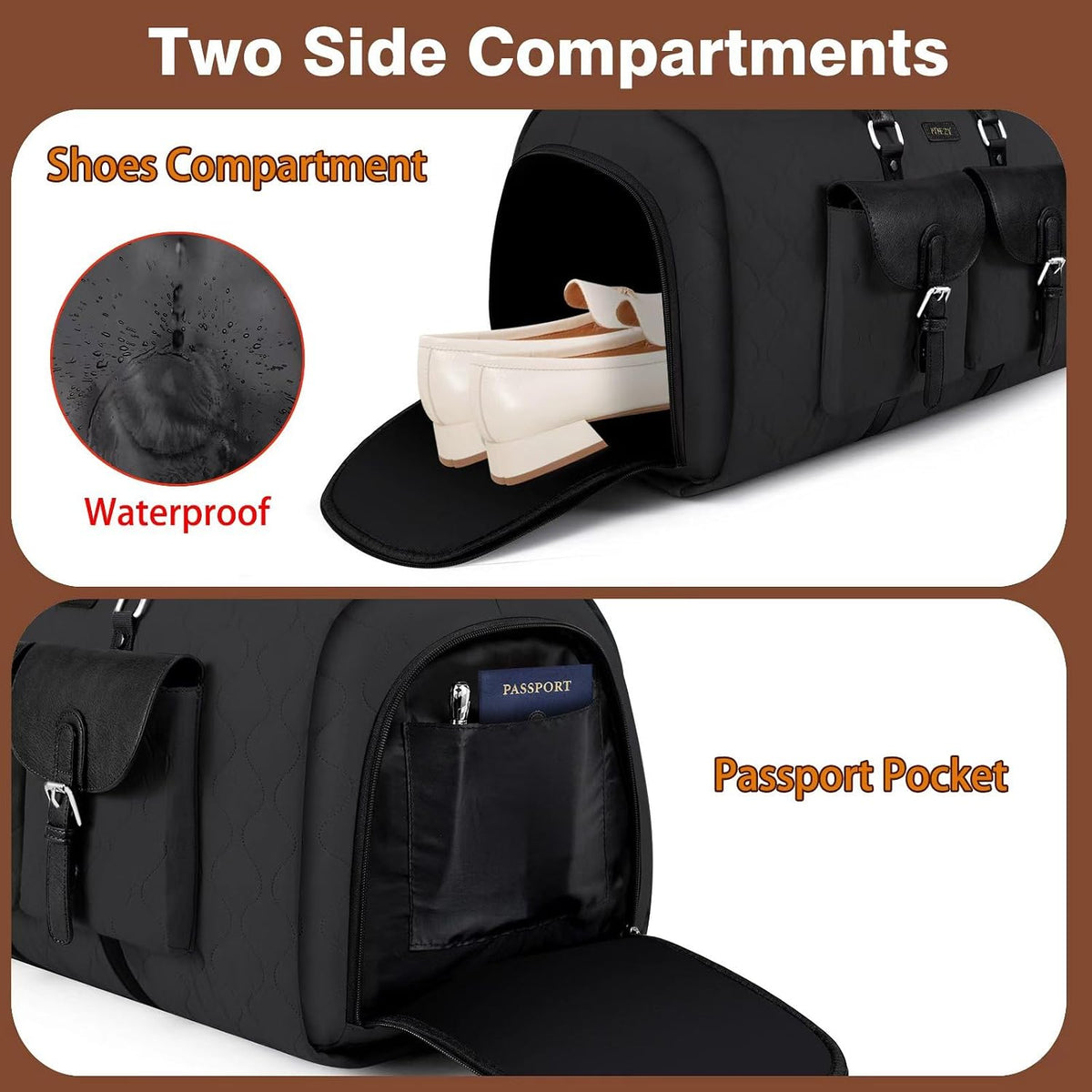 Garment Bag for Travel Convertible Carry on Travel Duffel Bag for Men Women