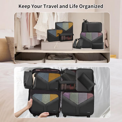Ultimate 9-Piece Packing Cube Set - Travel Organizers with Large Toiletries Bag for Effortless Packing in Black