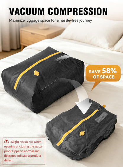 Ultimate Travel Vacuum Bags with Rechargeable Pump - 24L Space-Saving Compression Kit (3 Pack)