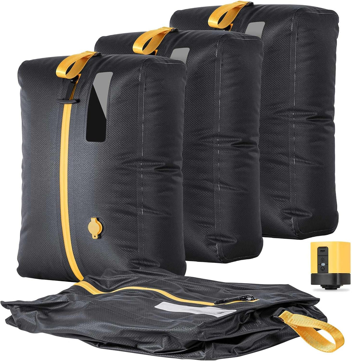 Ultimate Travel Vacuum Bags with Rechargeable Pump - 24L Space-Saving Compression Kit (3 Pack)