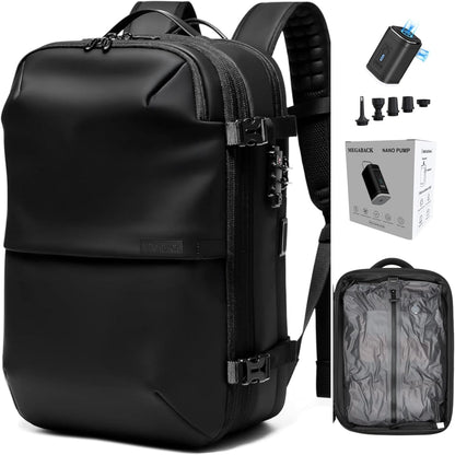 60L Expandable Vacuum Backpack with TSA Lock and USB Charging Port - Waterproof Travel Companion