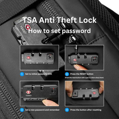 60L Expandable Vacuum Backpack with TSA Lock and USB Charging Port - Waterproof Travel Companion