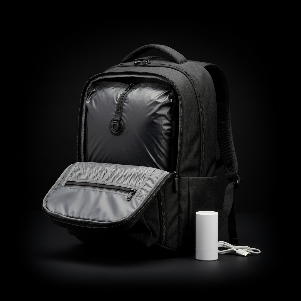 Vacuum Backpack for Travel, Vacuum Seal Carry on Backpack with Vacuum Compression, Vacuum Travel Backpack with Pump for Women Men Airline Approved Air Backpack Vacpack for Work College Daypack Black