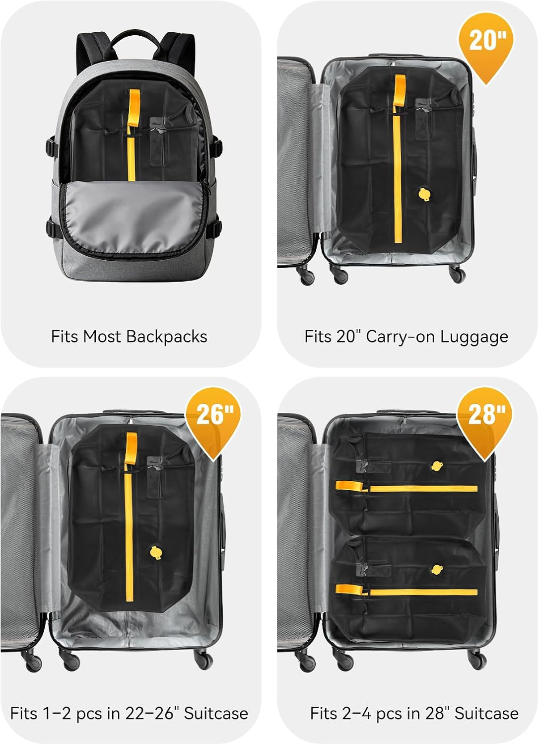 Ultimate Travel Vacuum Bags with Rechargeable Pump - 24L Space-Saving Compression Kit (3 Pack)